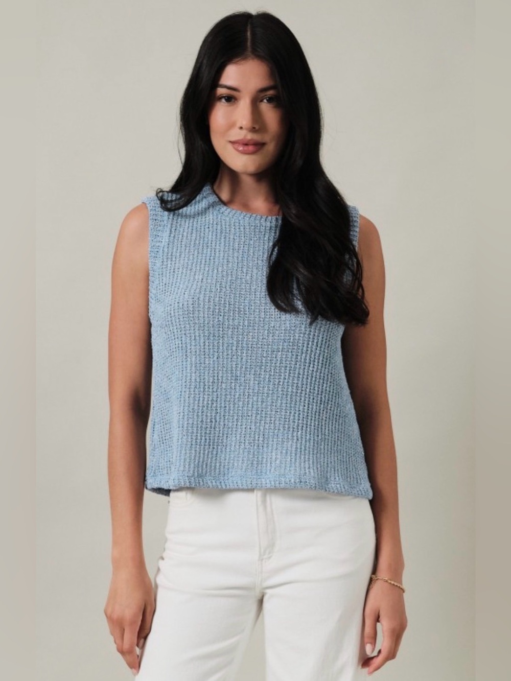 68. Gilli Light Blue Knit Sleeveless Tank Top